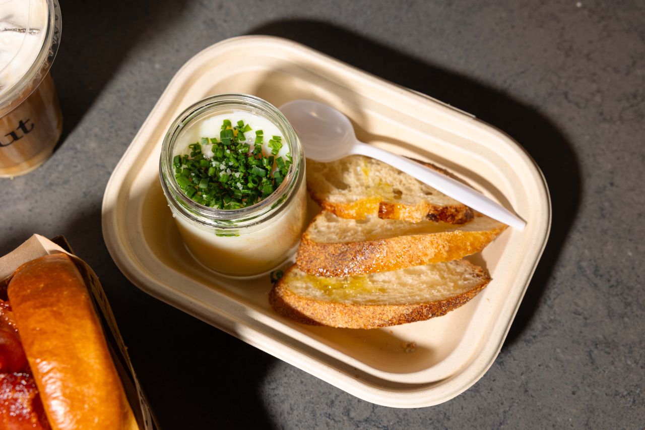 Coddled eggs with toast