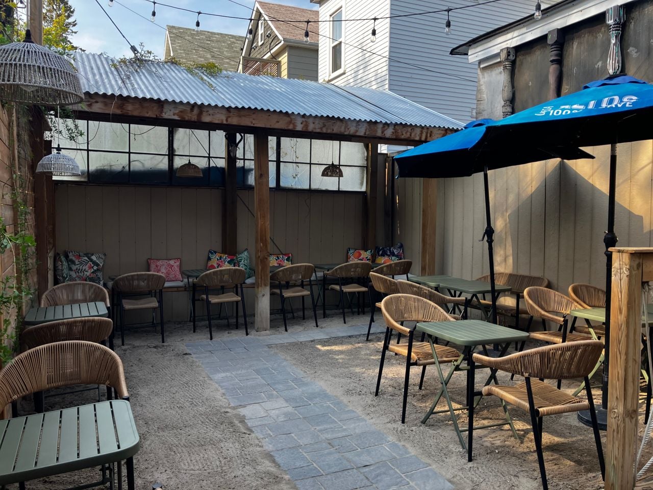 The backyard patio at Bar Etc.