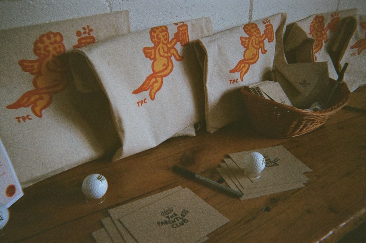 Gift bags on a table