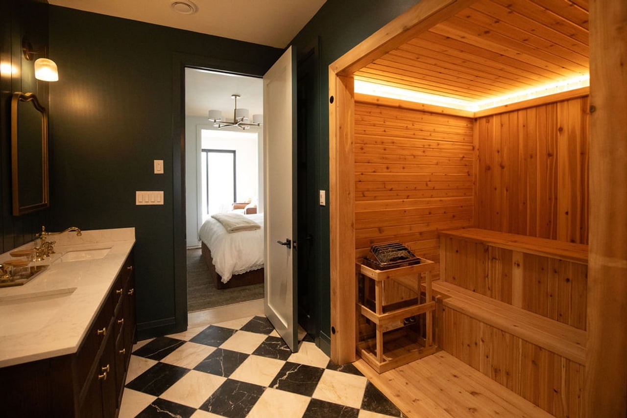 Sauna inside a hotel room