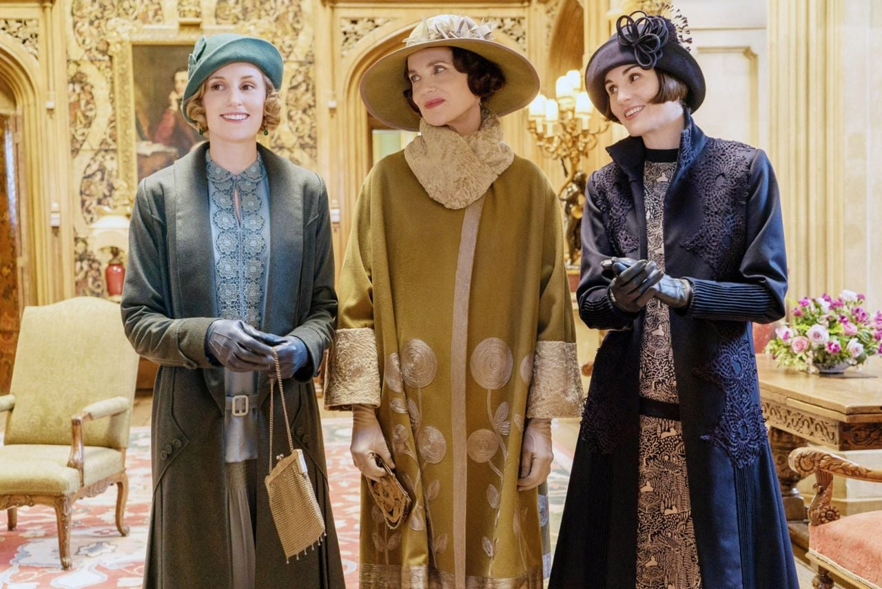 Three women in old timey Edwardian dress