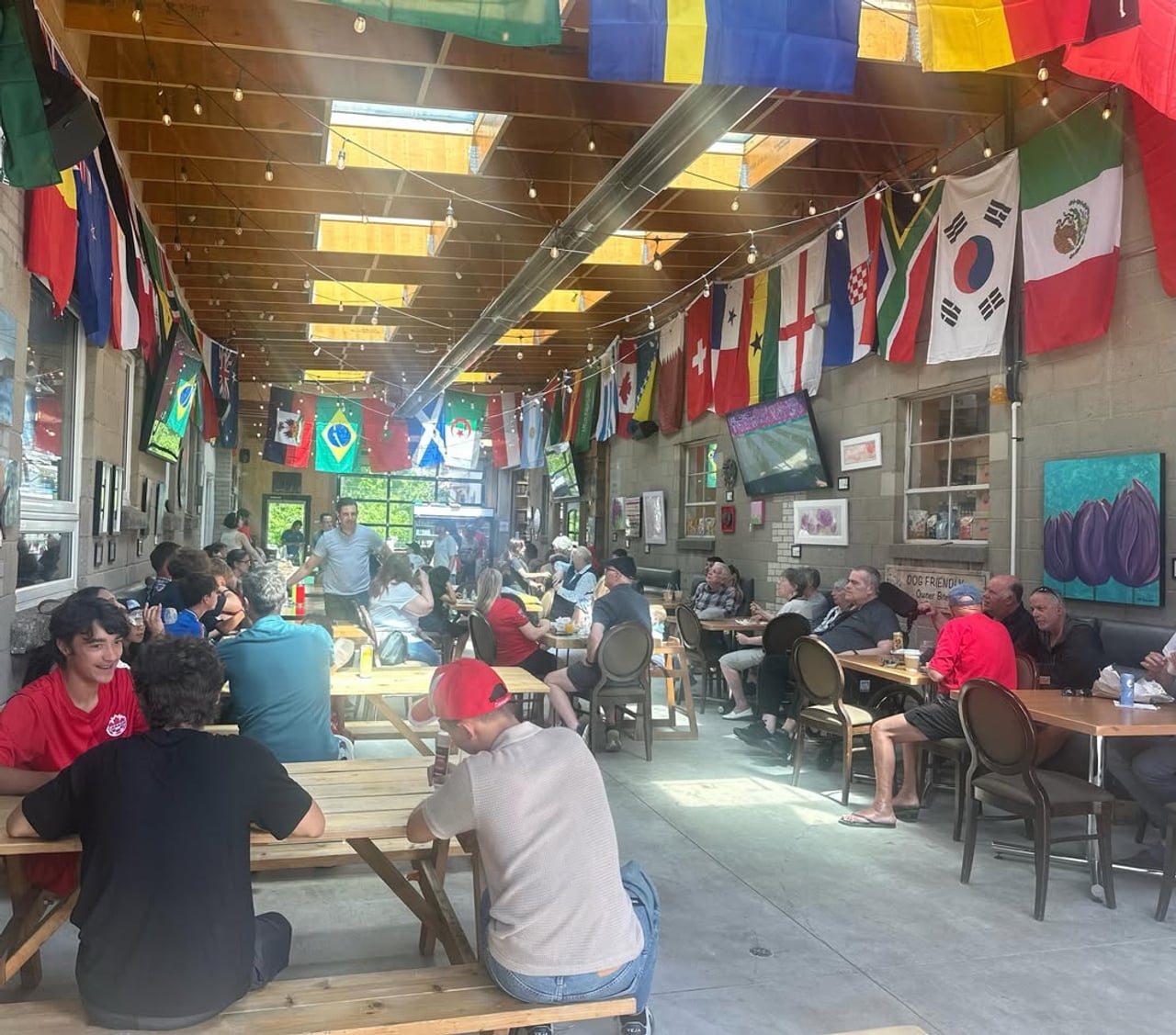 People watch the World Cup at CB Bottega in Toronto
