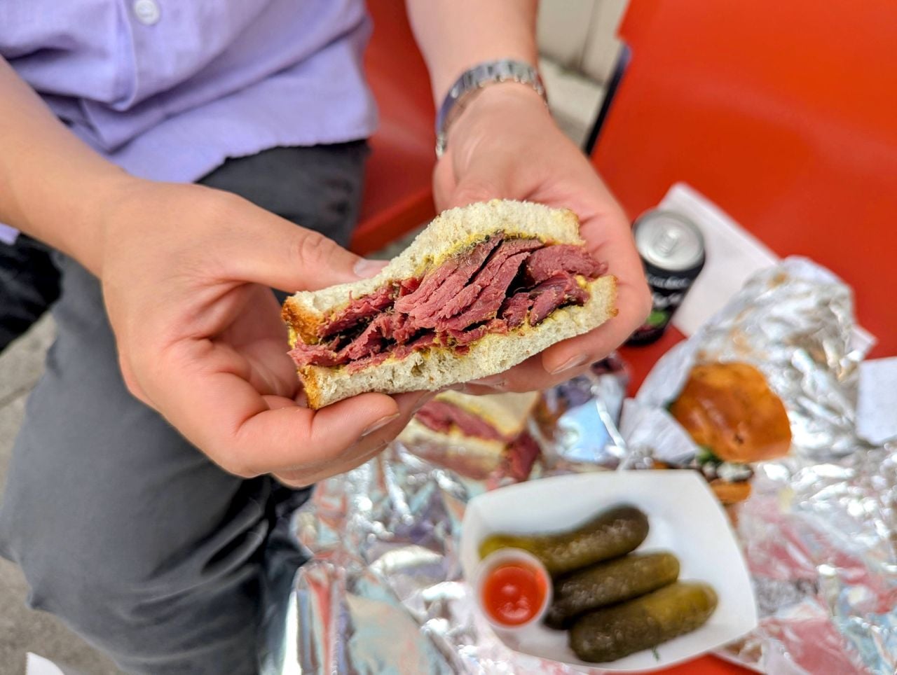 The pastrami sandwich from Linny's Luncheonette