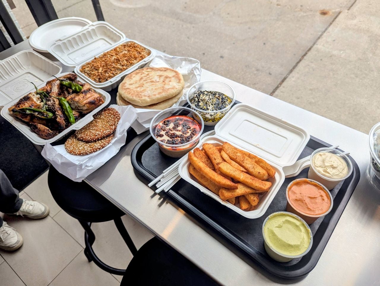 A spread of dishes from Mozy's Charcoal