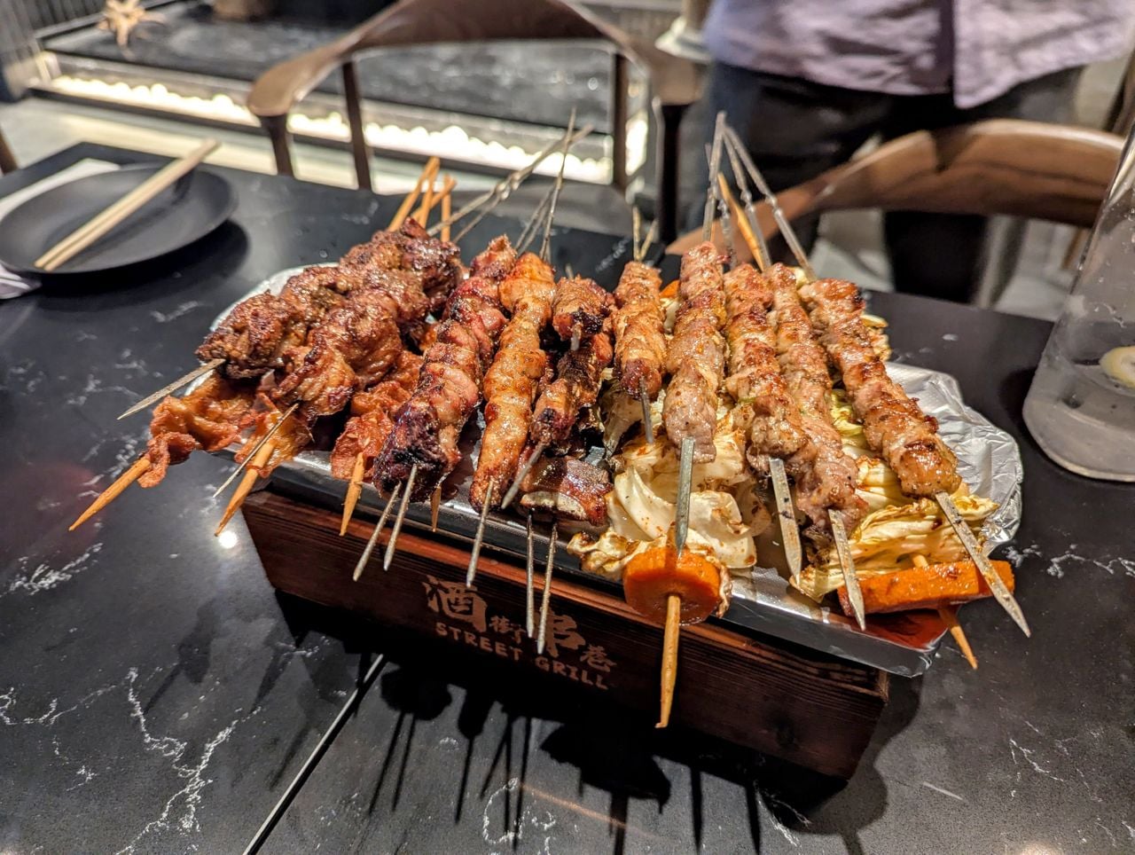 Barbecued lamb skewers from Street Grill
