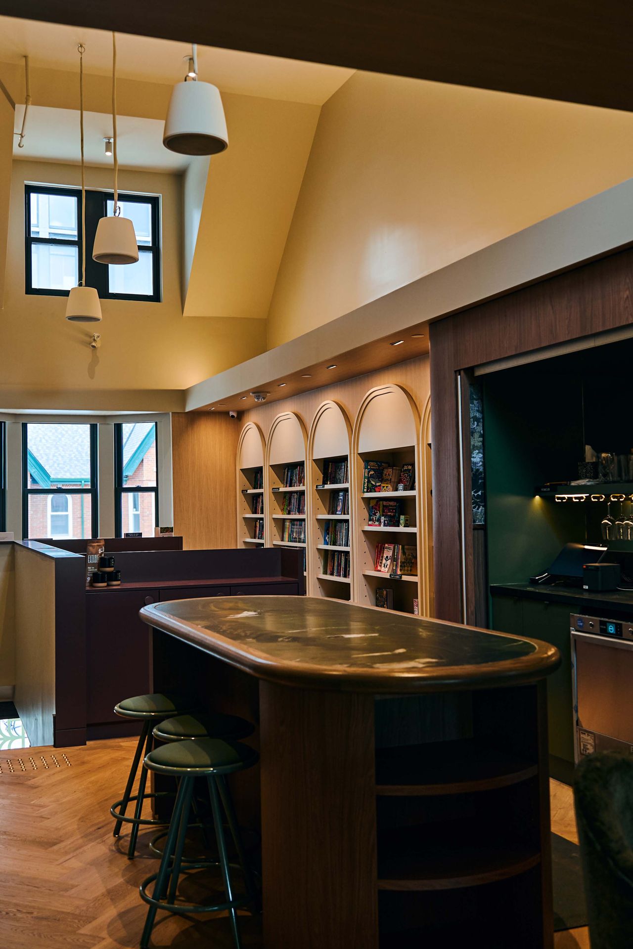 The upstairs bar at Book Bar