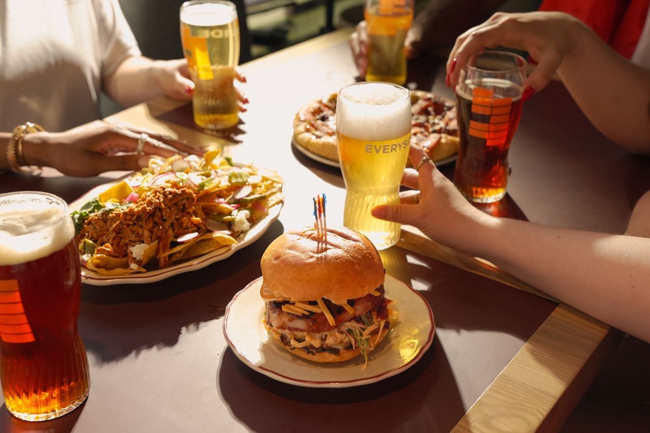 Burgers, pizza and beers at Everyside in Toronto