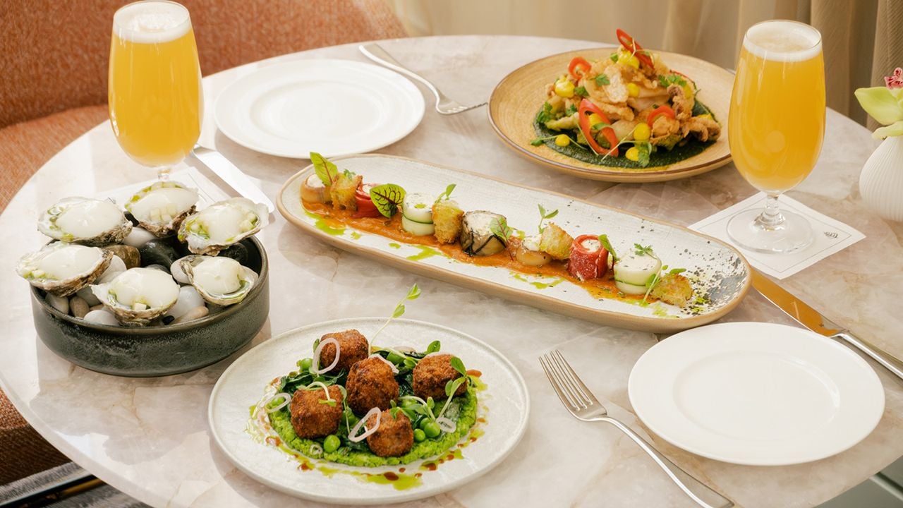 A selection of snacks and drinks at Dbar at the Four Seasons in Toronto