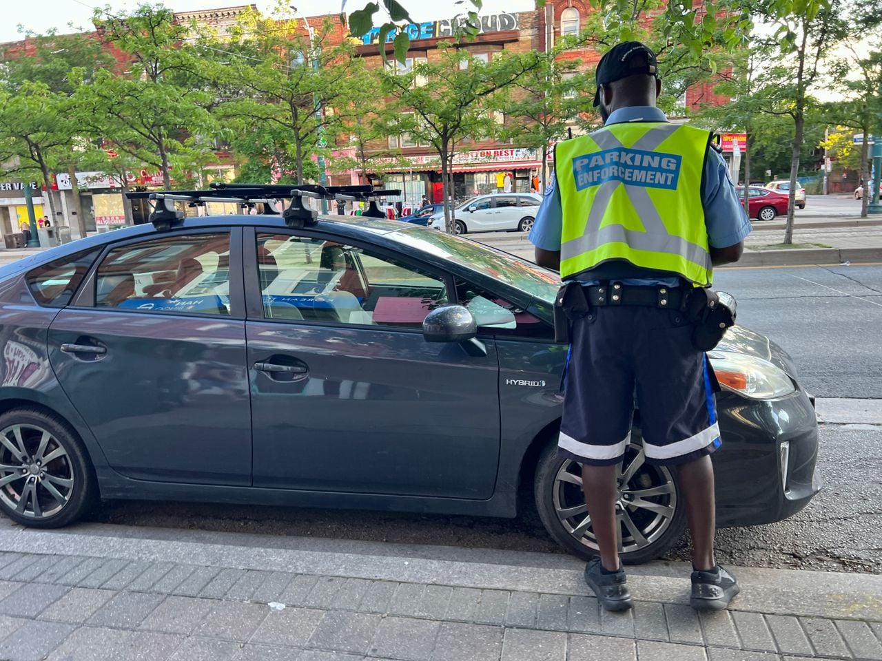 A Mercedes driver allegedly hit a parking enforcement officer with his car over a ticket