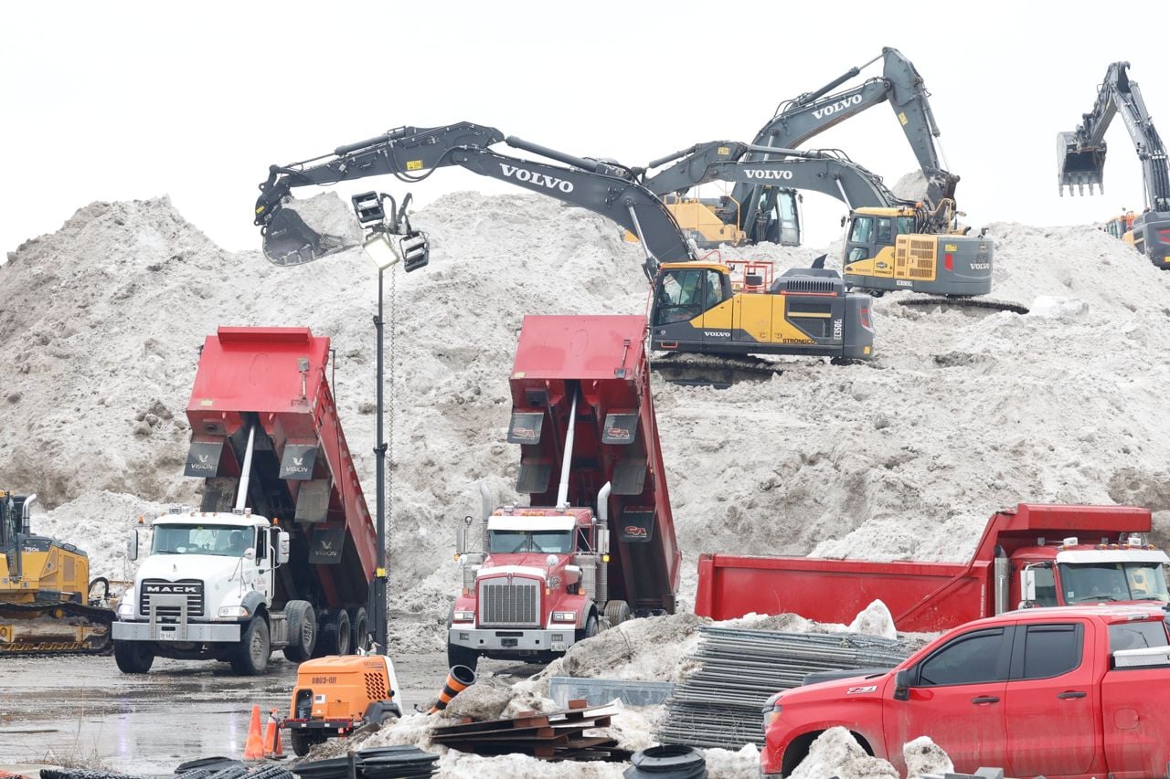 The heat wave didn't melt this massive pile of snow in North York