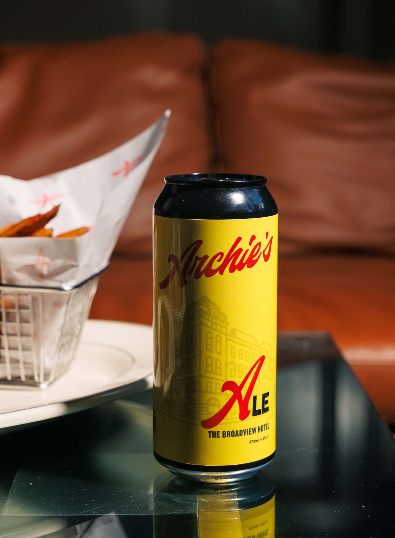 A can of Archie's house beer
