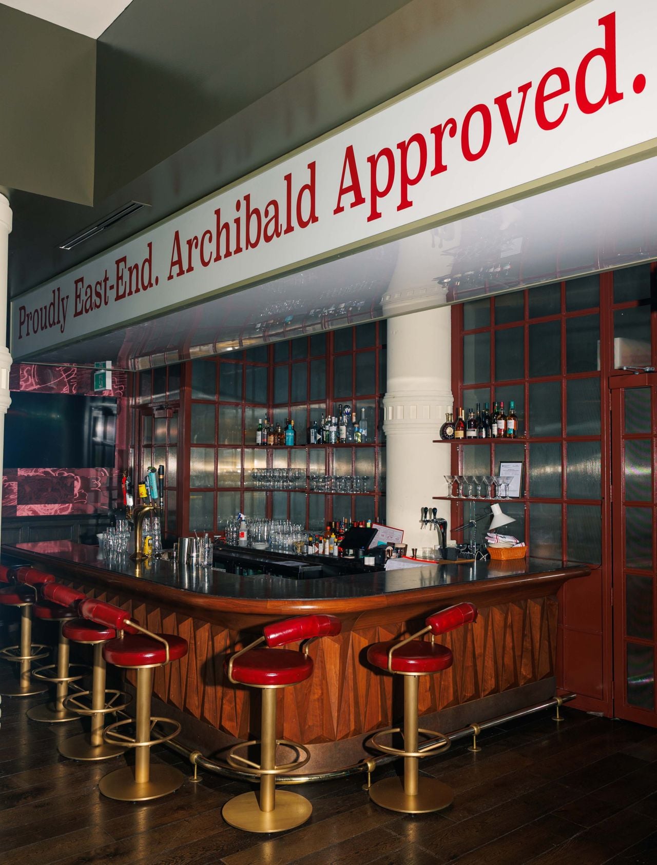 The bar at Archie's, a restaurant inside the Broadview Hotel