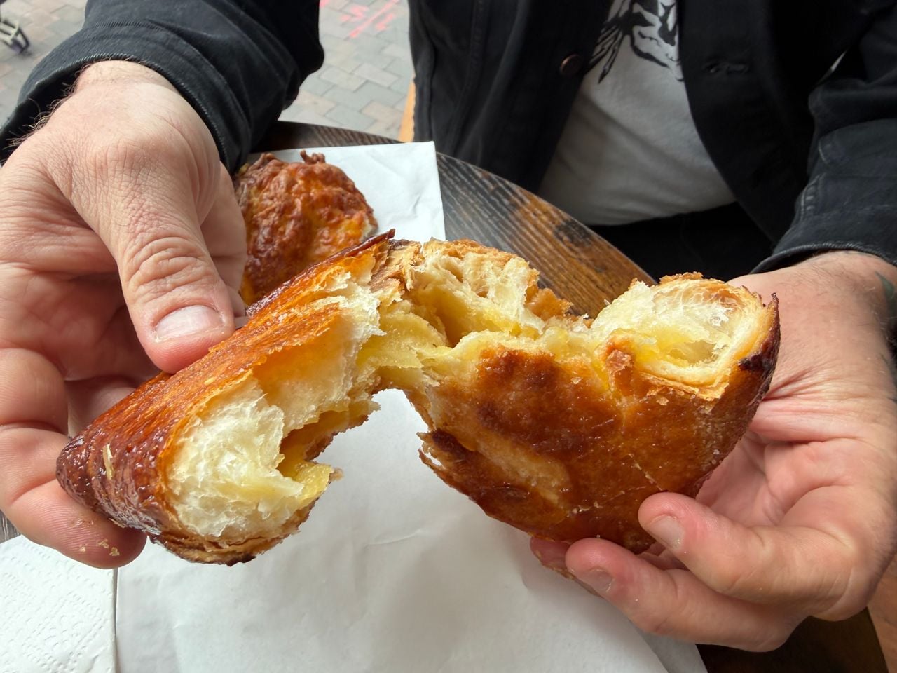 Inside a lemon bichon from Barbershop Patisserie