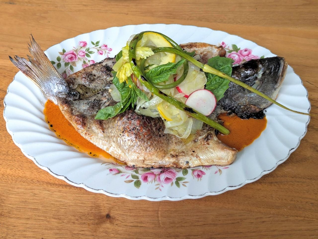 Grilled sea bream
