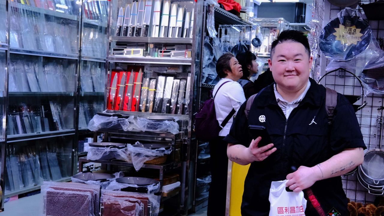 Chef Eva Chin shops for knives in Hong Kong