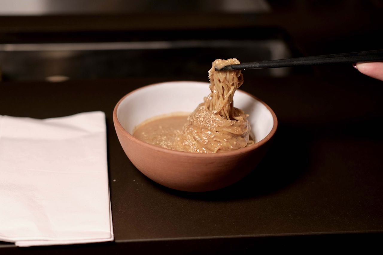 A bowl of dan dan noodles
