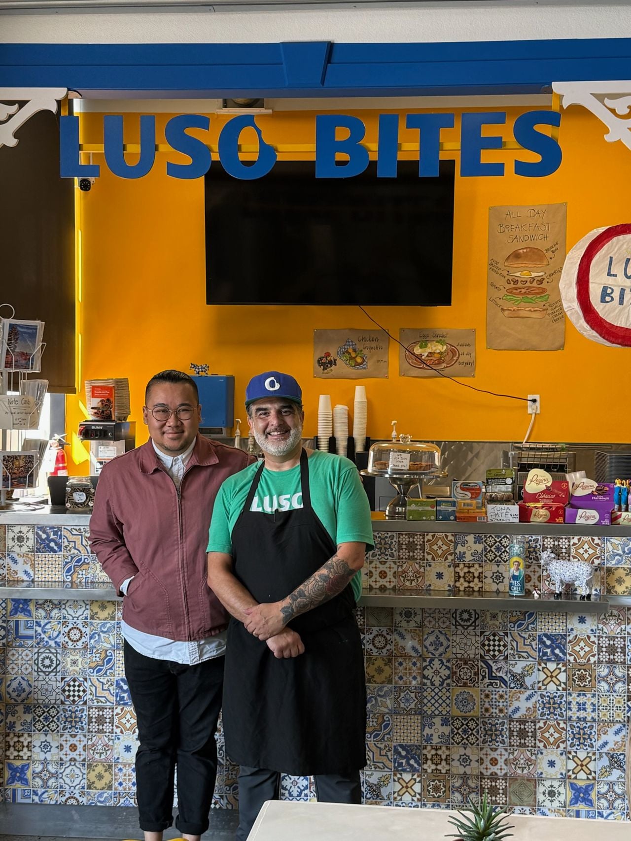 Justin Tse and the chef-owner of Luso Bites in Prince Edward County