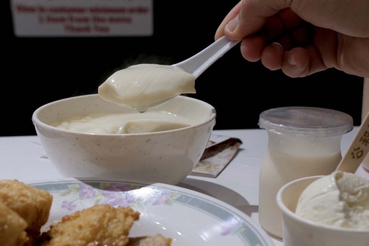 A bowl of cold tofu pudding