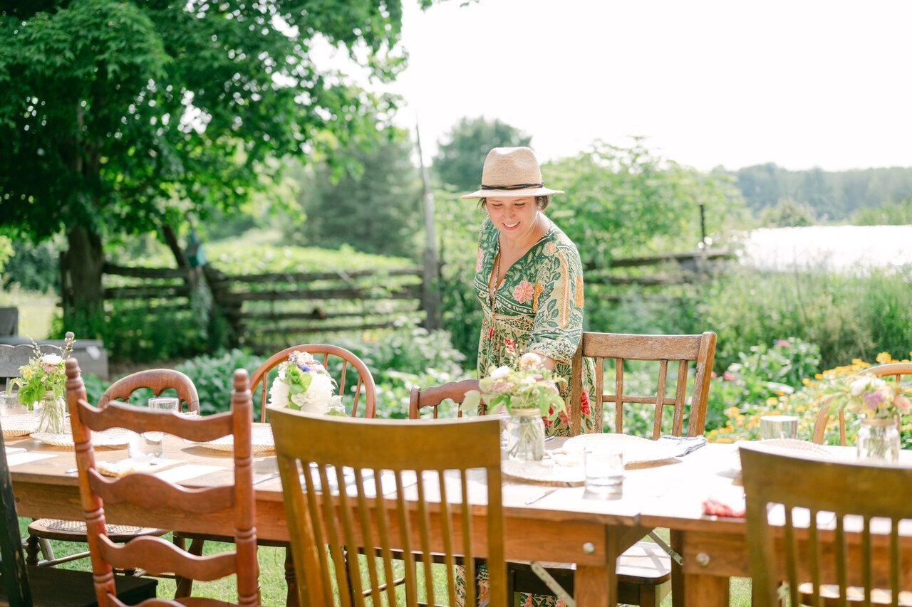 Luhana Littlejohn sets the table at Littlejohn Farm