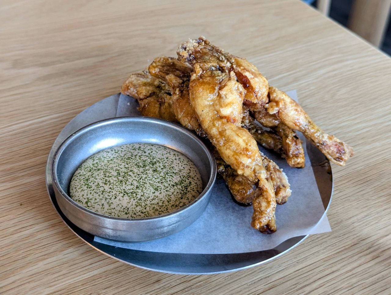 An order of frog legs at Lore Restaurant