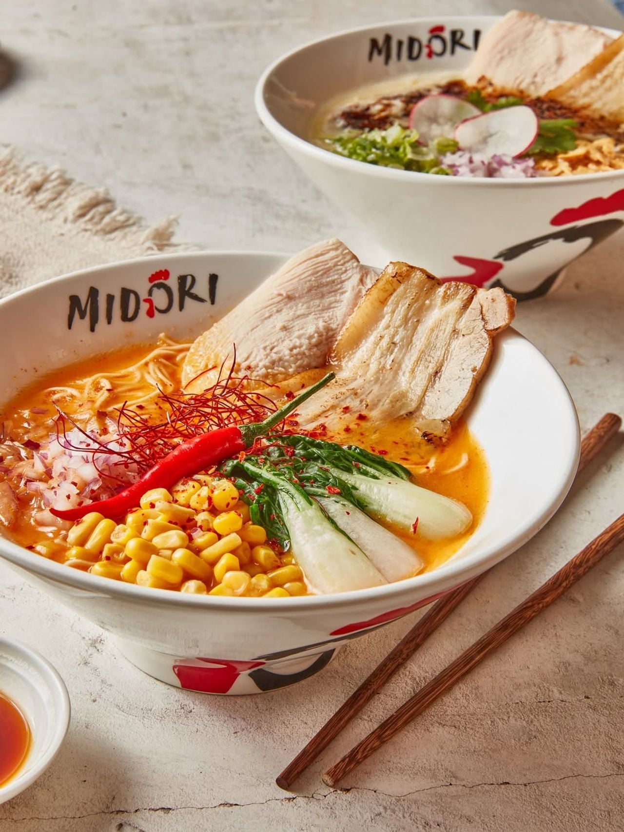 Bowls of ramen from Midori Ramen