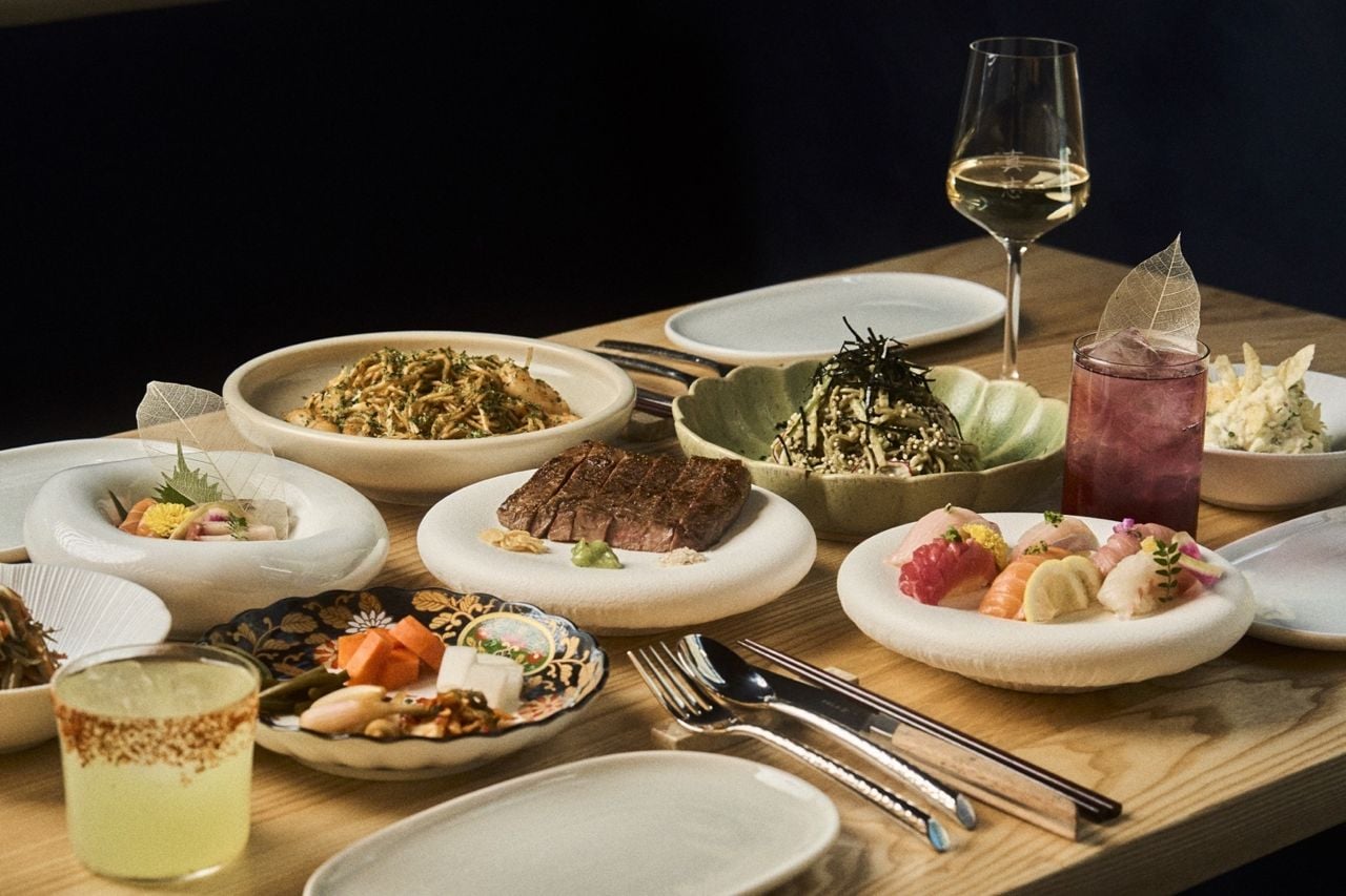 A spread of dishes at Shinji, a Japanese steakhouse in Toronto