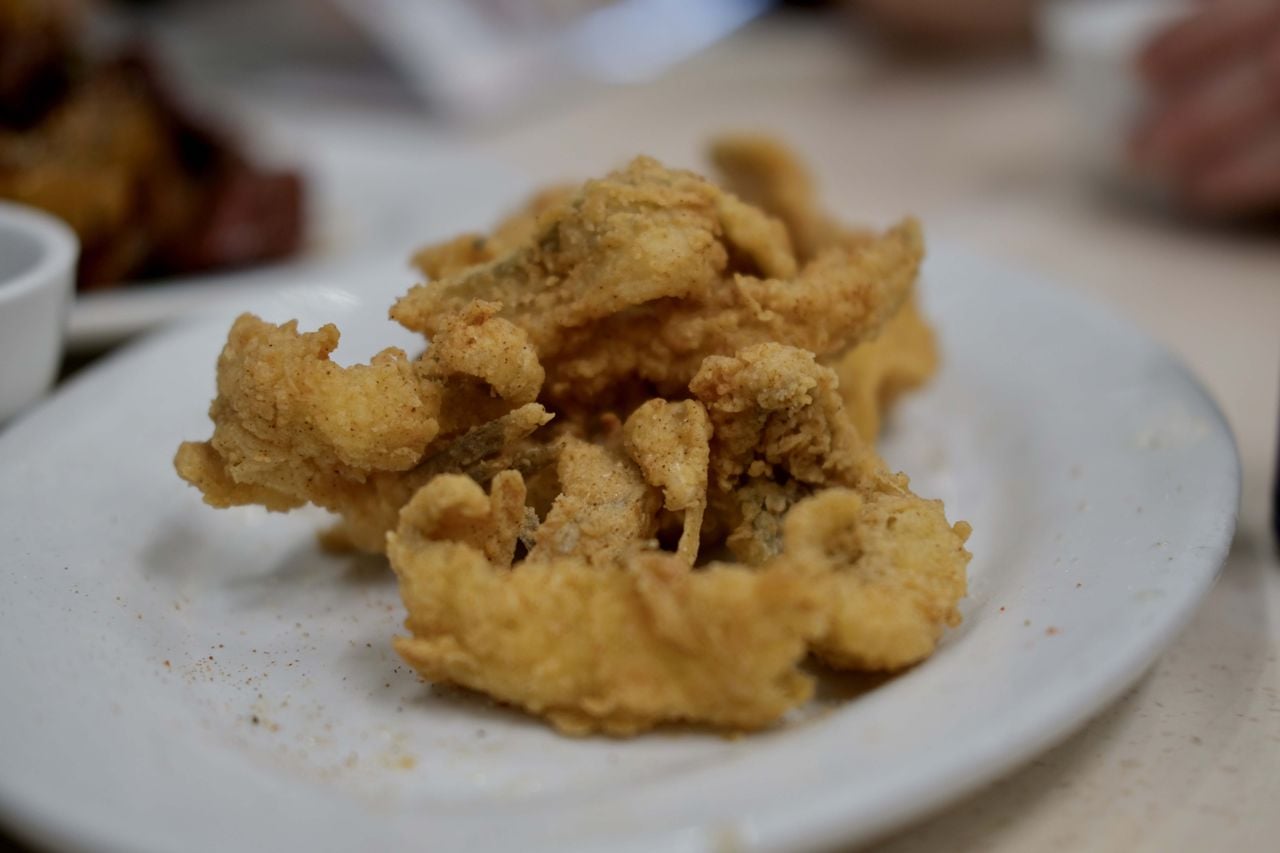 An order of Bombay duck, a type of fish