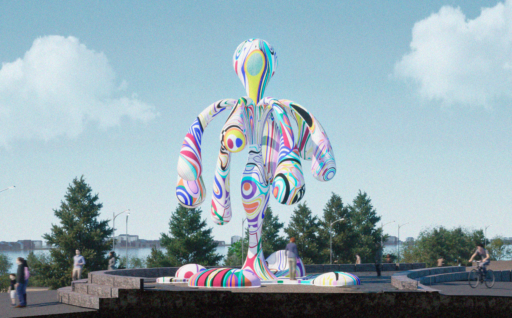 A giant technicolour sculpture inspired by a Greek god is coming