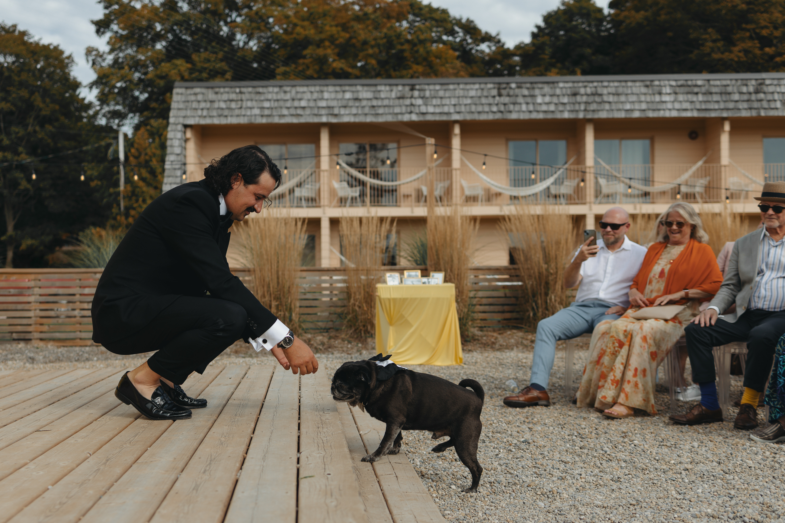 Groom with dog
