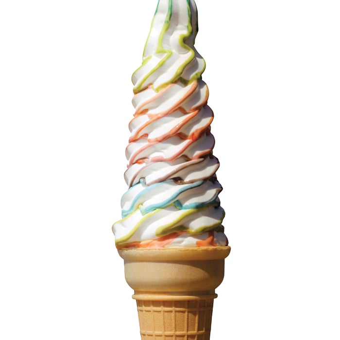 3. Vanilla soft serve with a rainbow flavour burst from Tom’s Dairy Freeze