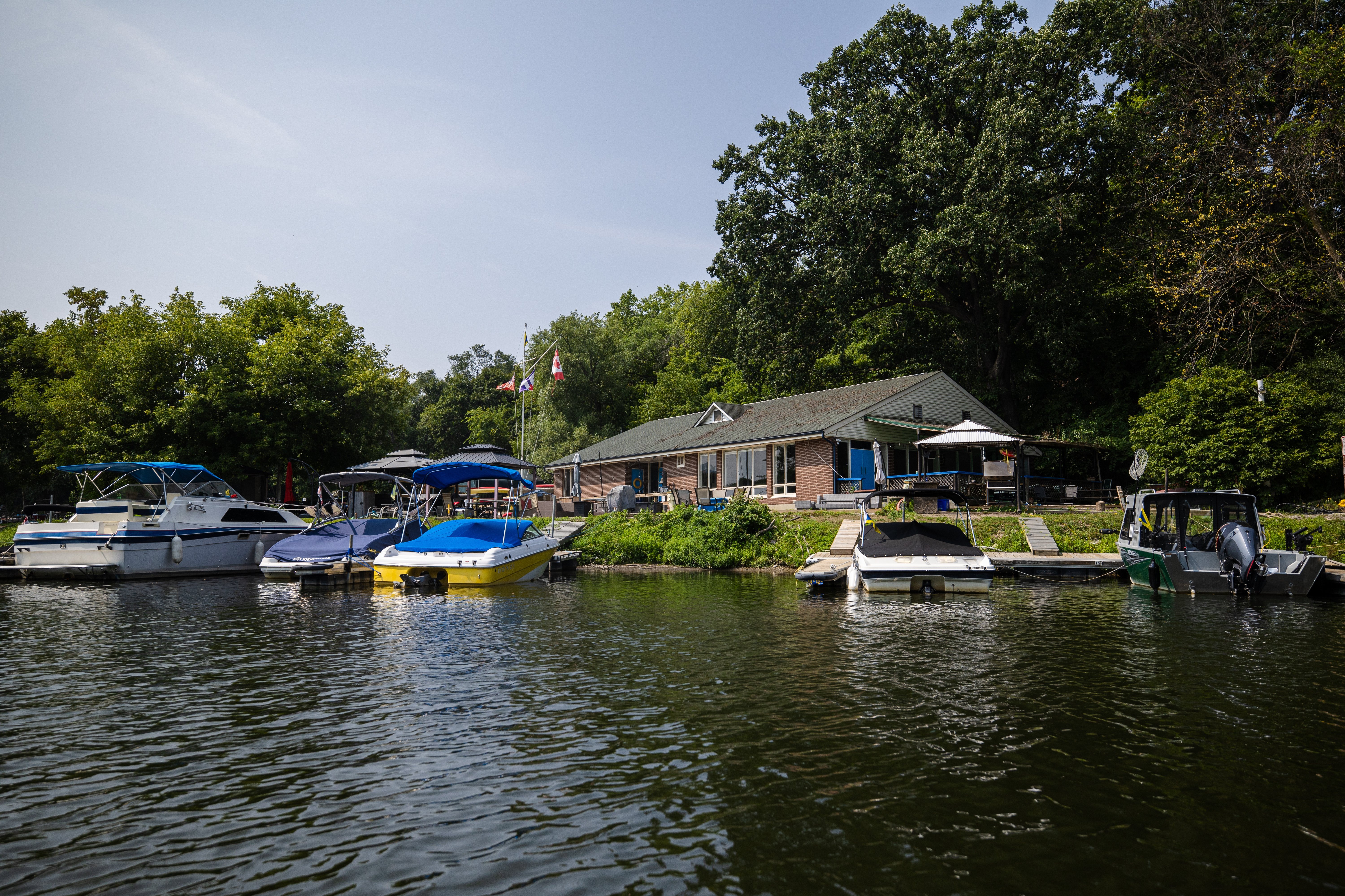 A three-alarm fire broke out at the Toronto Humber Yacht Club this morning