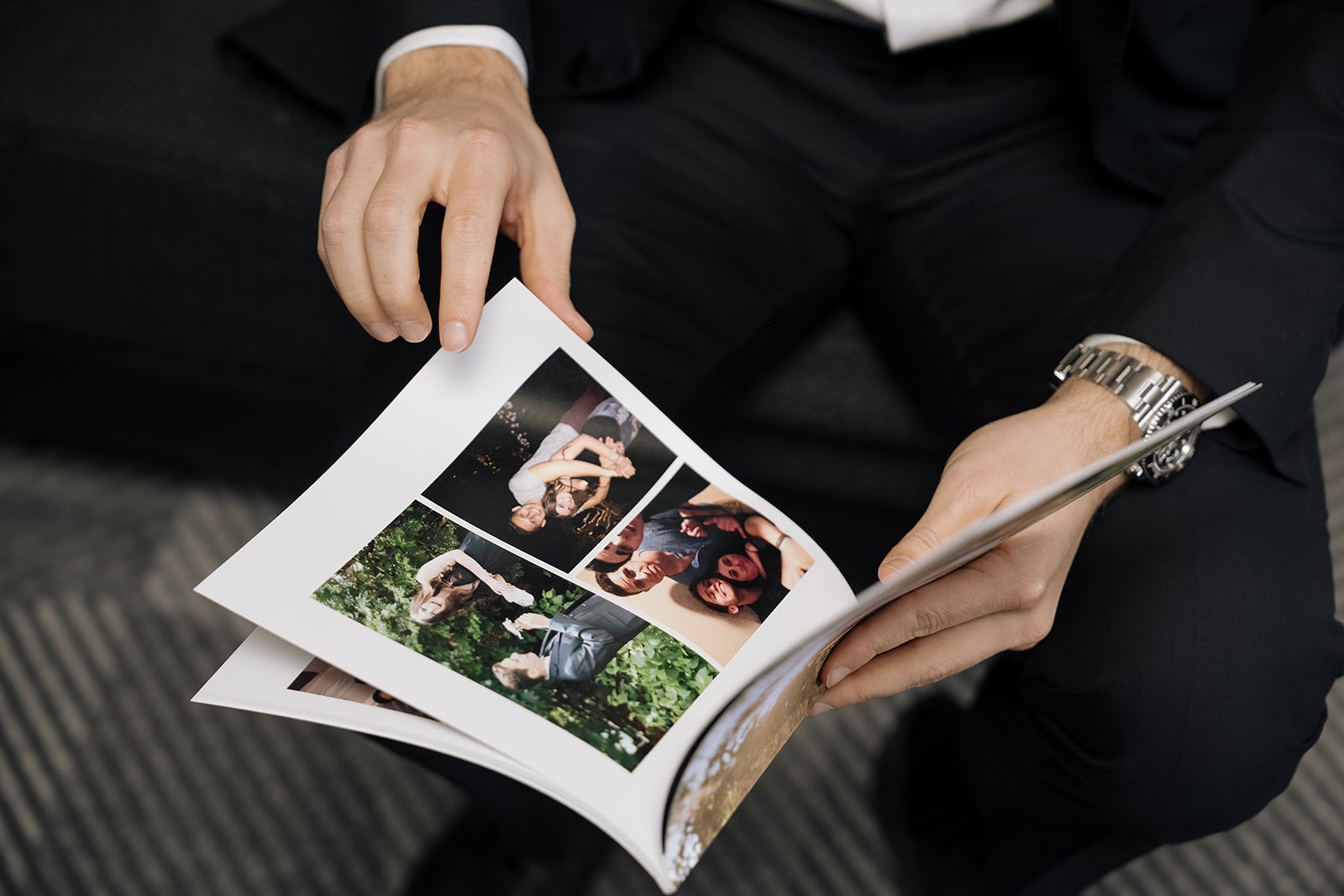 Groom reading a picture book