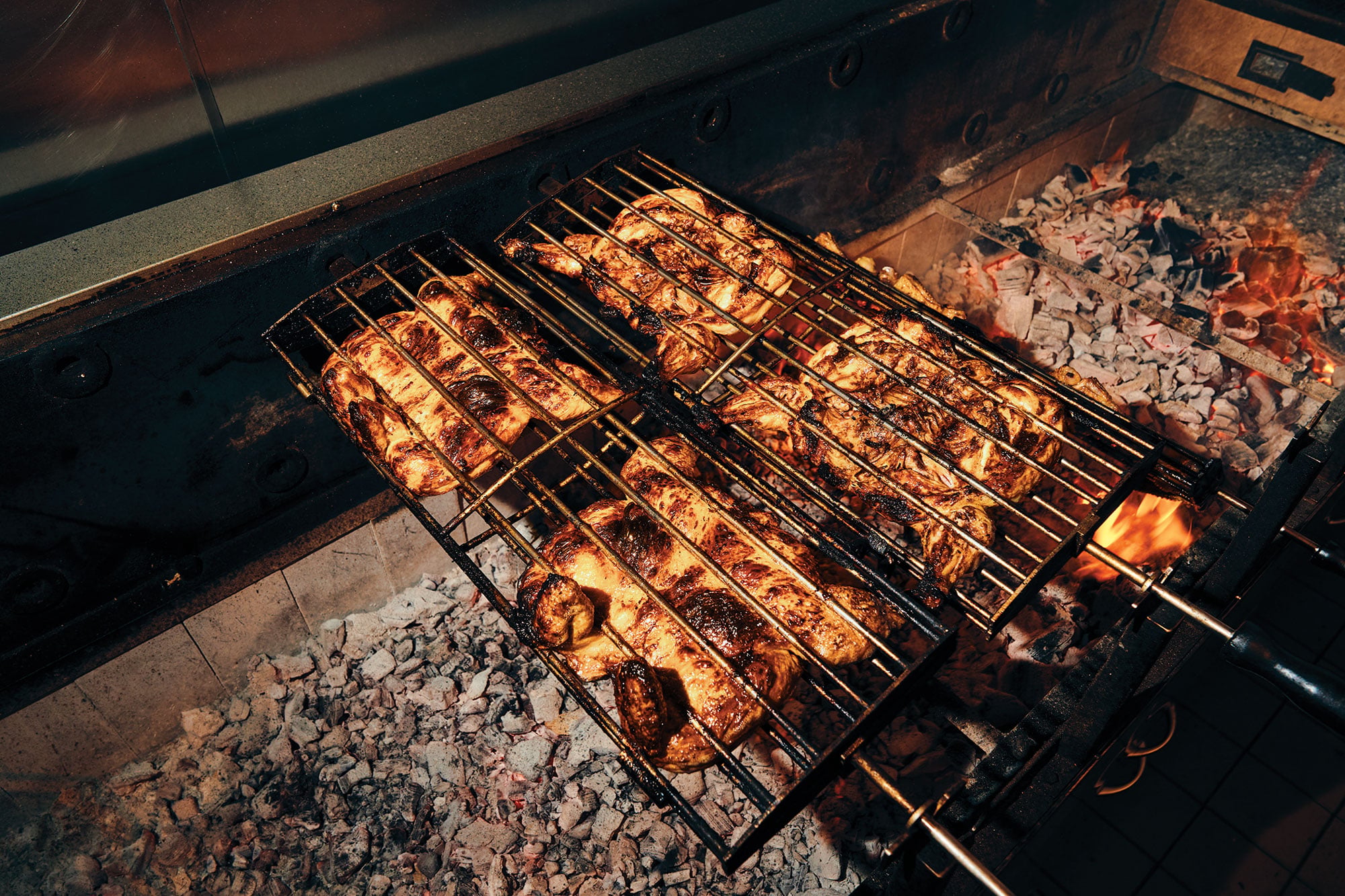 Chicken roasting at Mozy's